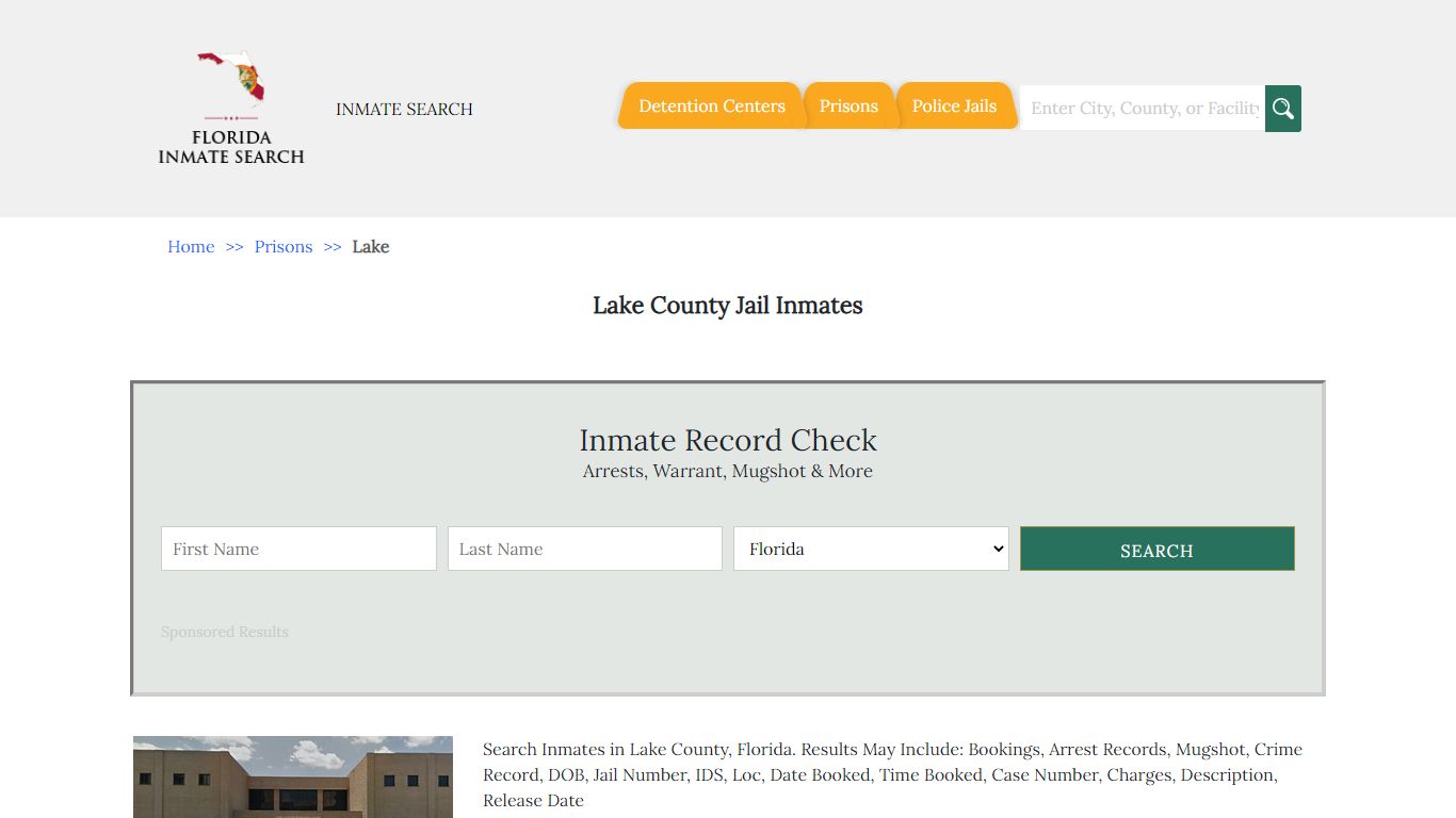 Lake County Jail Inmates | Florida Inmate Search